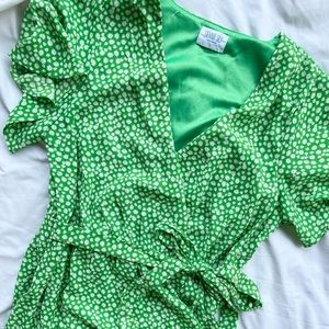 Floral Faux Wrap Dress